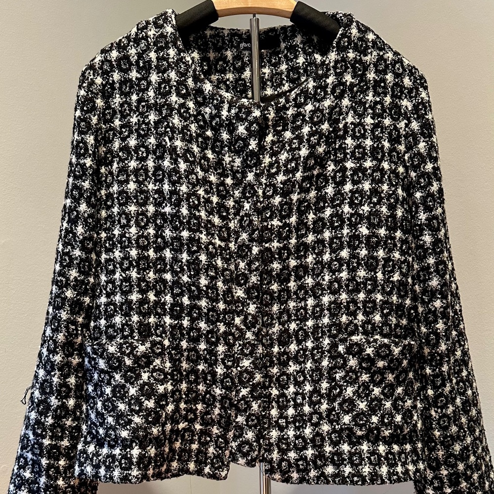 Gibson Crepe Black & White Jacket Sz: XL